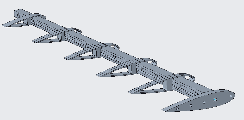 CAD of wing assembly without the aluminum skin